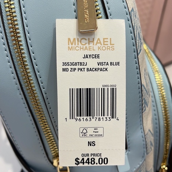 Michael Kors Jaycee Medium Logo Zip Pocket Backpack
35S3G8TB2J
Vista Blue - Picture 15 of 16